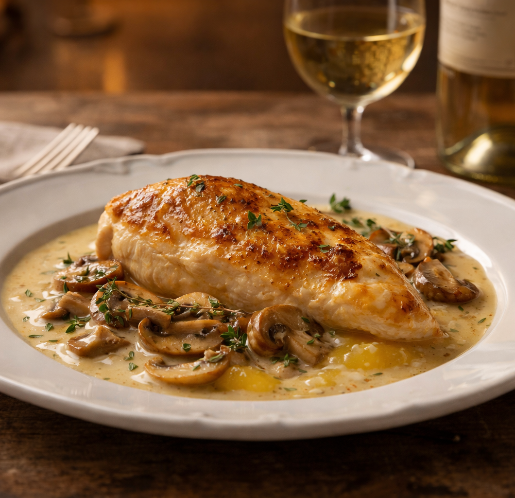 Chicken in White Wine Sauce