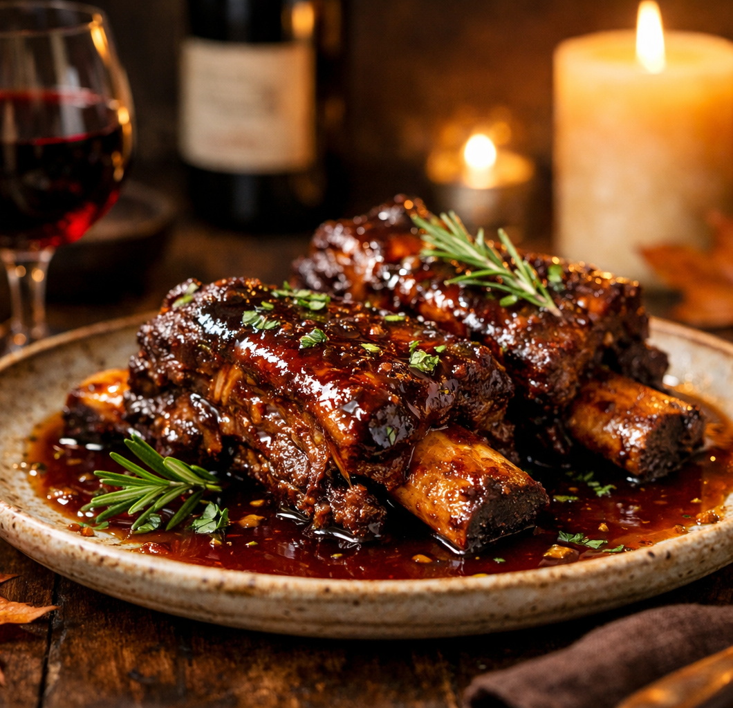 Maple Bourbon Glazed Short Ribs