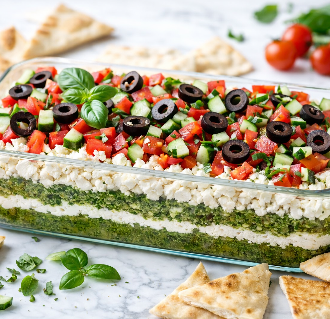 Pesto and Feta Layer Dip