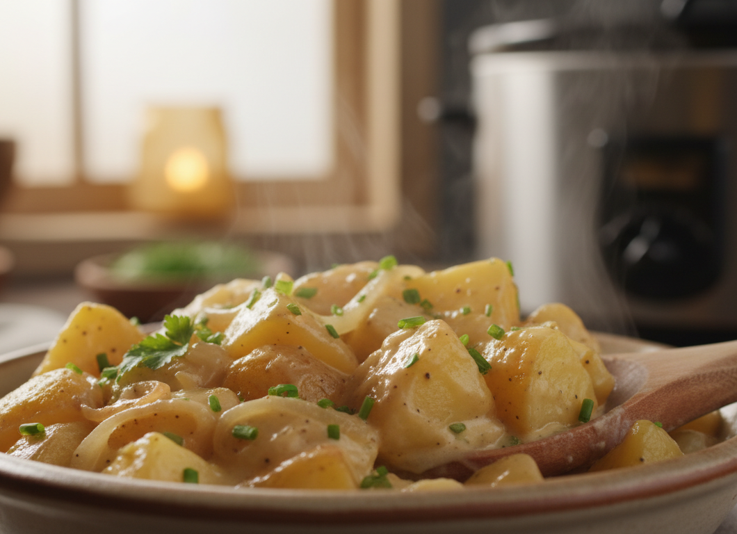 Creamy Slow Cooker Onion Potatoes
