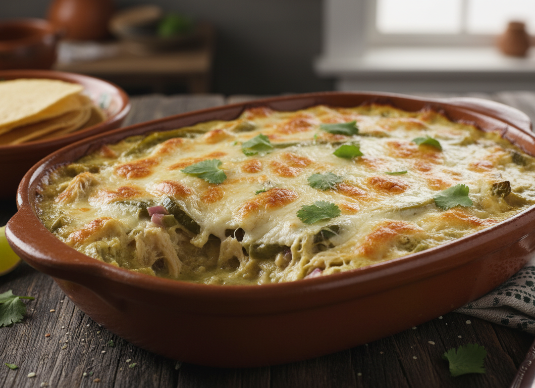 Chicken Poblano Casserole with Creamy Sauce