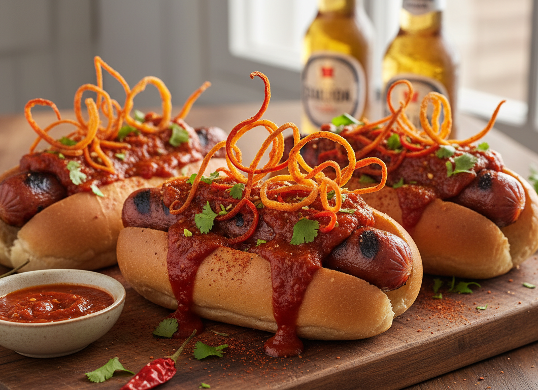 Spicy Firecracker Hot Dogs