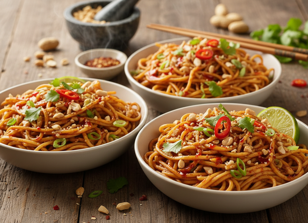 Spicy Peanut Noodle Bowls