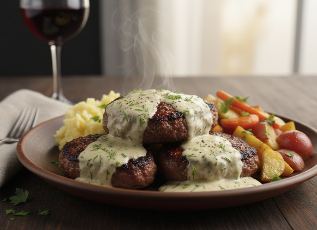 Salisbury Steaks in Horseradish Sauce