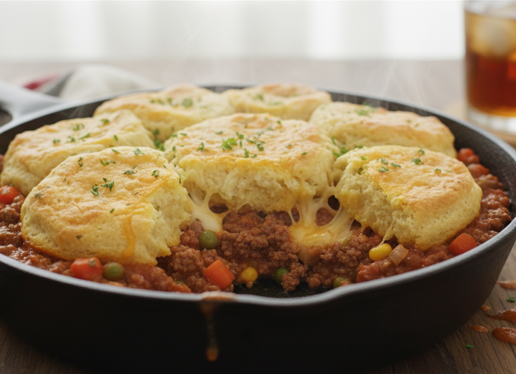 Ground Beef and Biscuit Bake