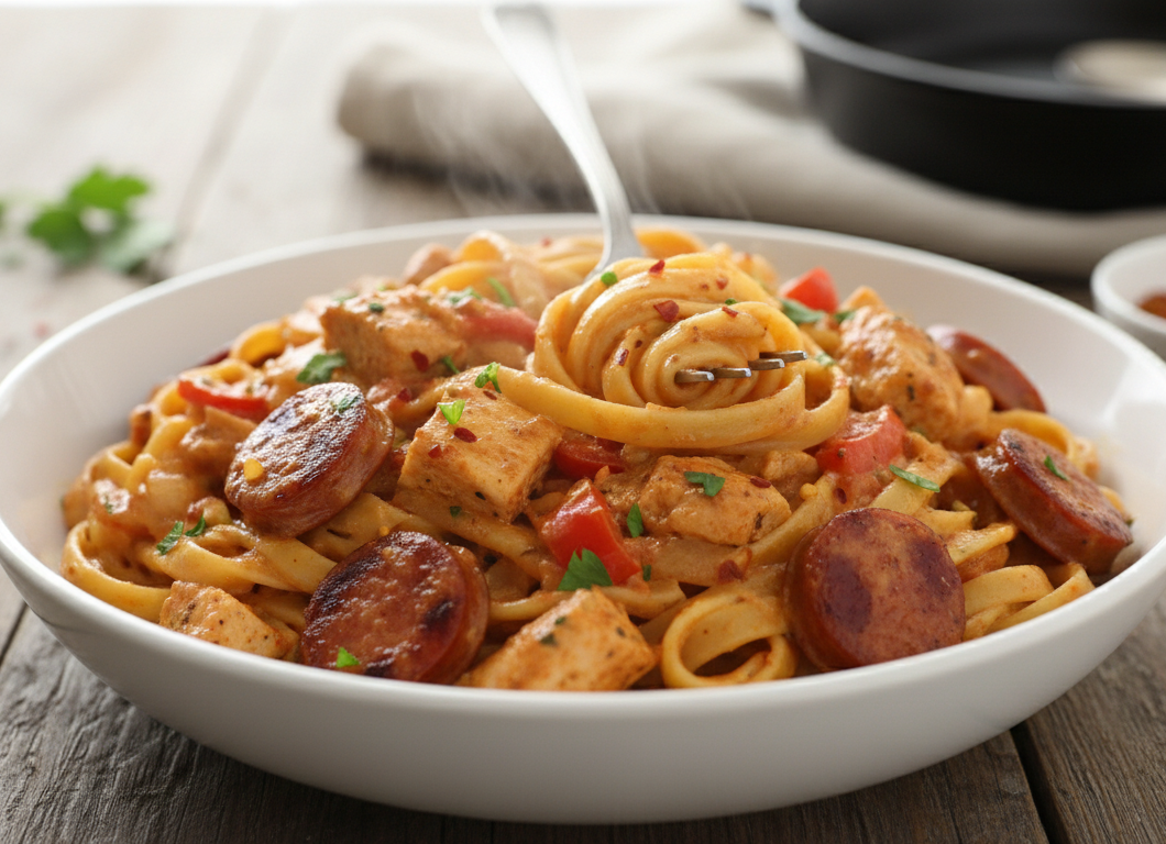 Quick & Easy Cajun Chicken Pasta with Sausage