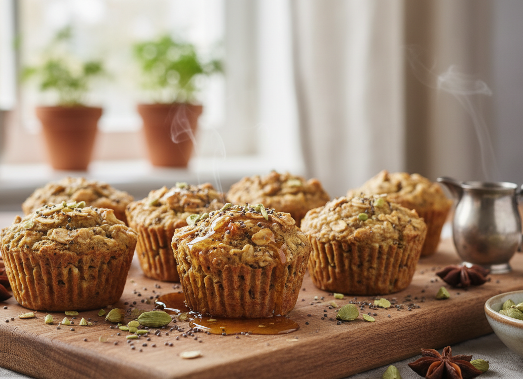 Maple Cardamom Baked Protein Oat Cups