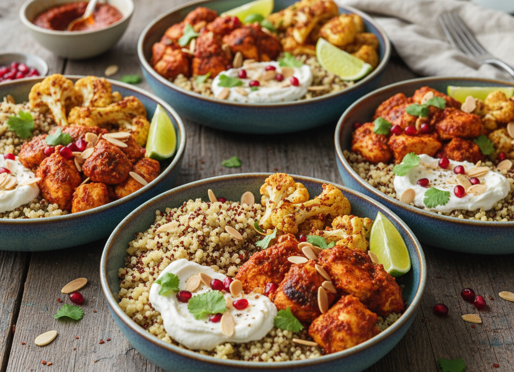 Harissa Chicken & Roasted Cauliflower Grain Bowls