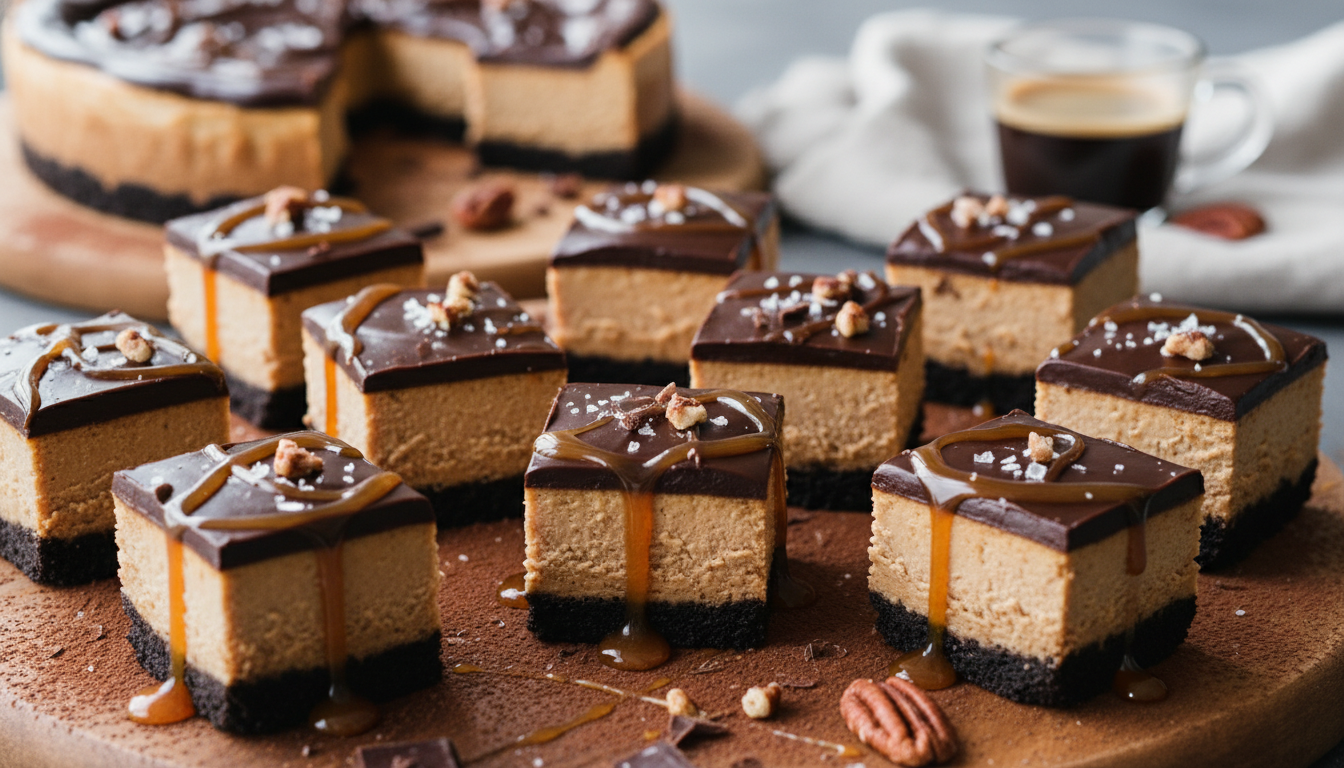 Chocolate Caramel Cheesecake Bites