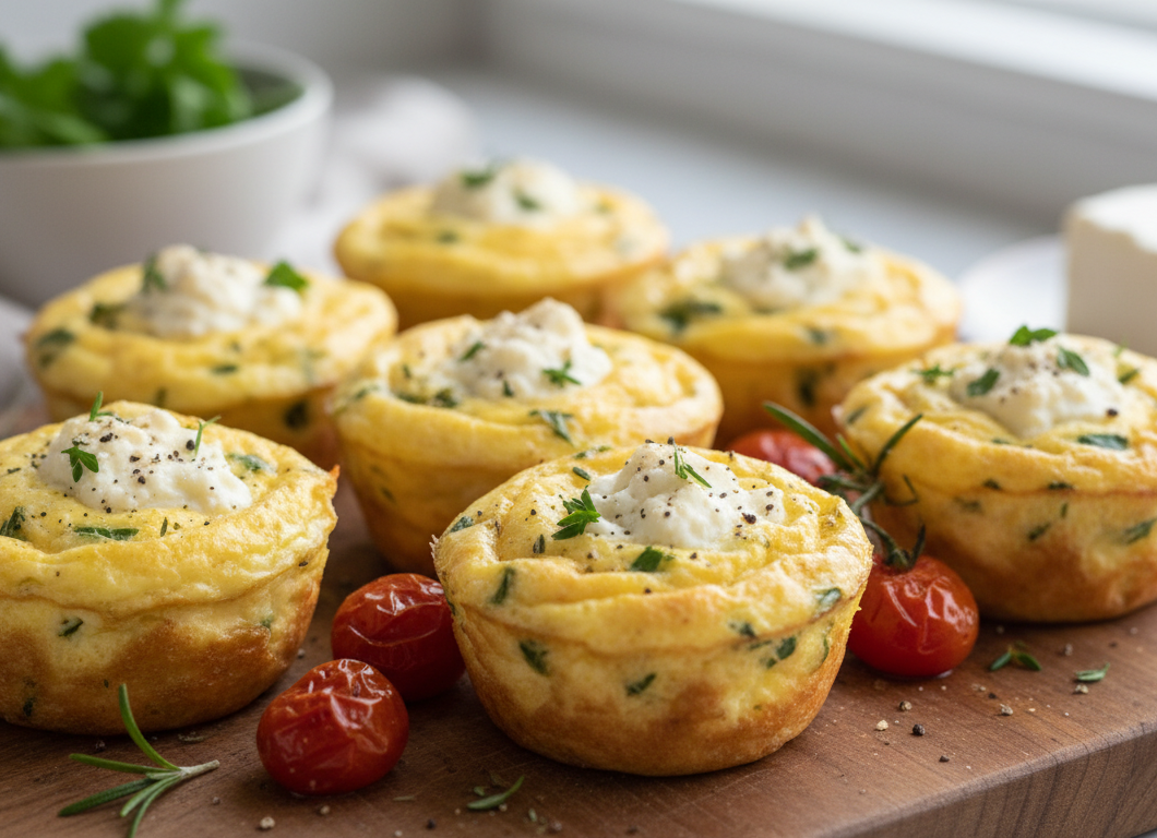 Savory Herb & Goat Cheese Egg Bake Cups
