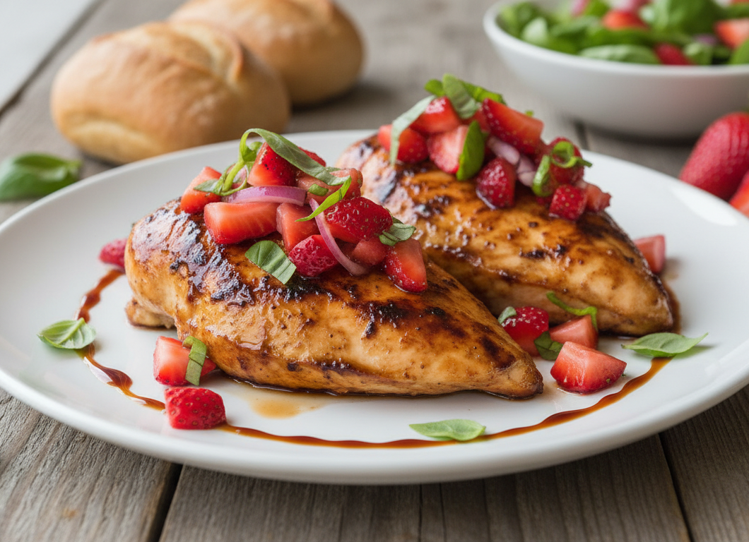 Balsamic Chicken with Strawberry Basil Relish