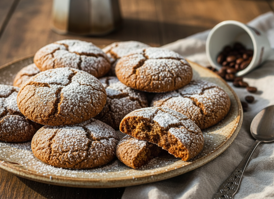 Tiramisu Crinkle Cookies