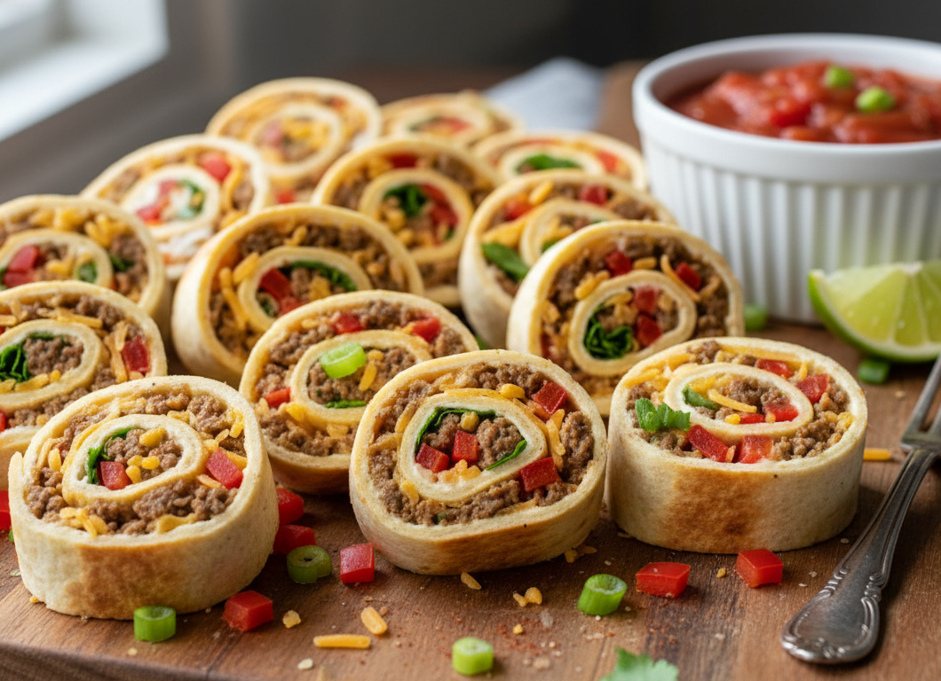 Taco Cream Cheese Pinwheels