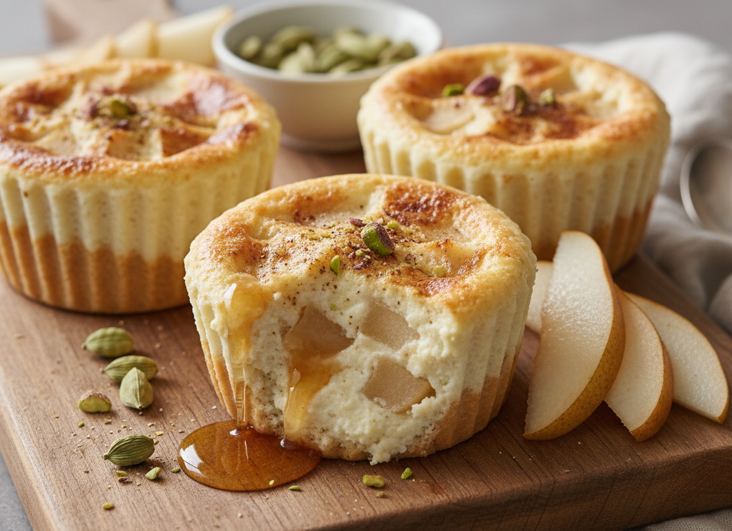 Cardamom Pear Baked Ricotta Cups