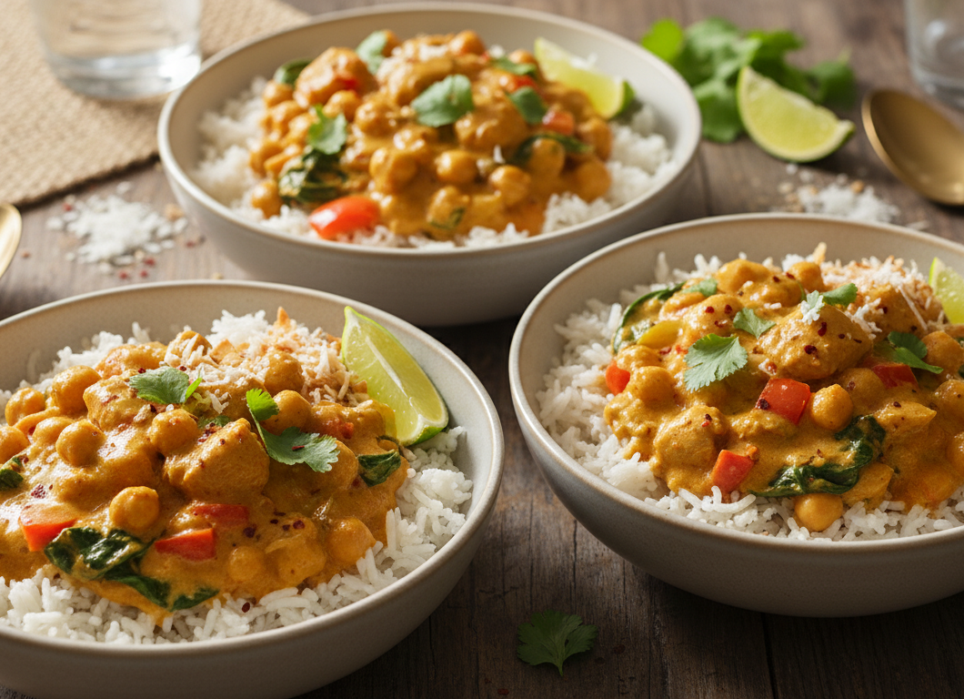 Coconut Curry Chickpea & Basmati Rice Bowls