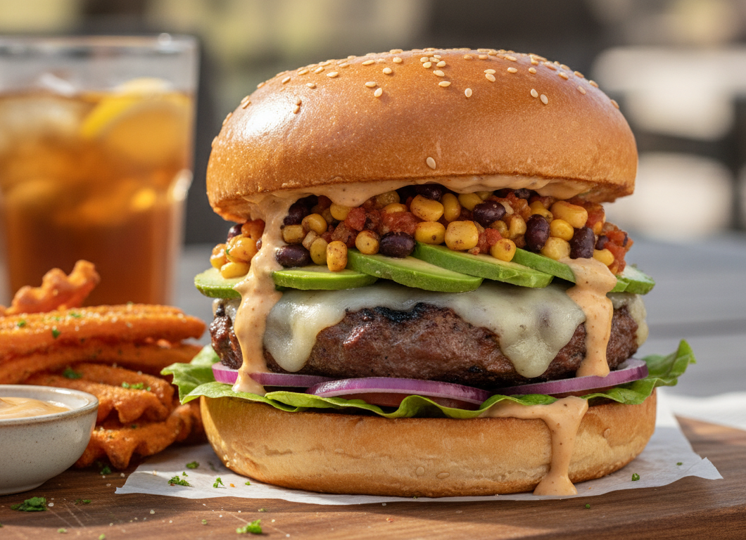 Grilled Southwest Burger with Chipotle Mayo