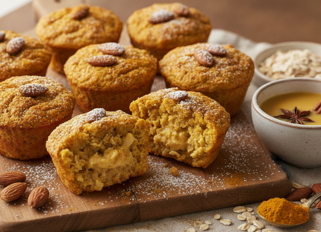 Golden Milk Baked Oat & Almond Cups