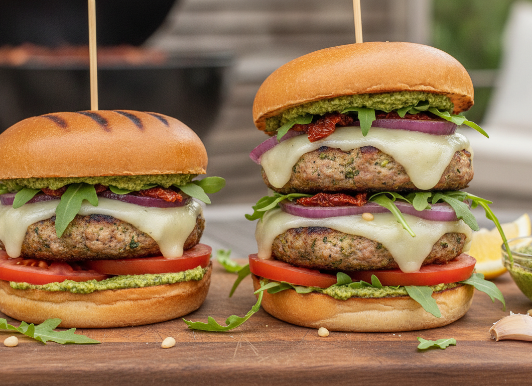 Grilled Pesto Turkey Burgers