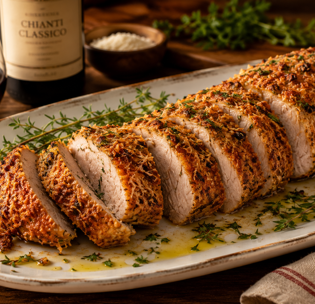 Crispy Garlic Parmesan Pork Tenderloin