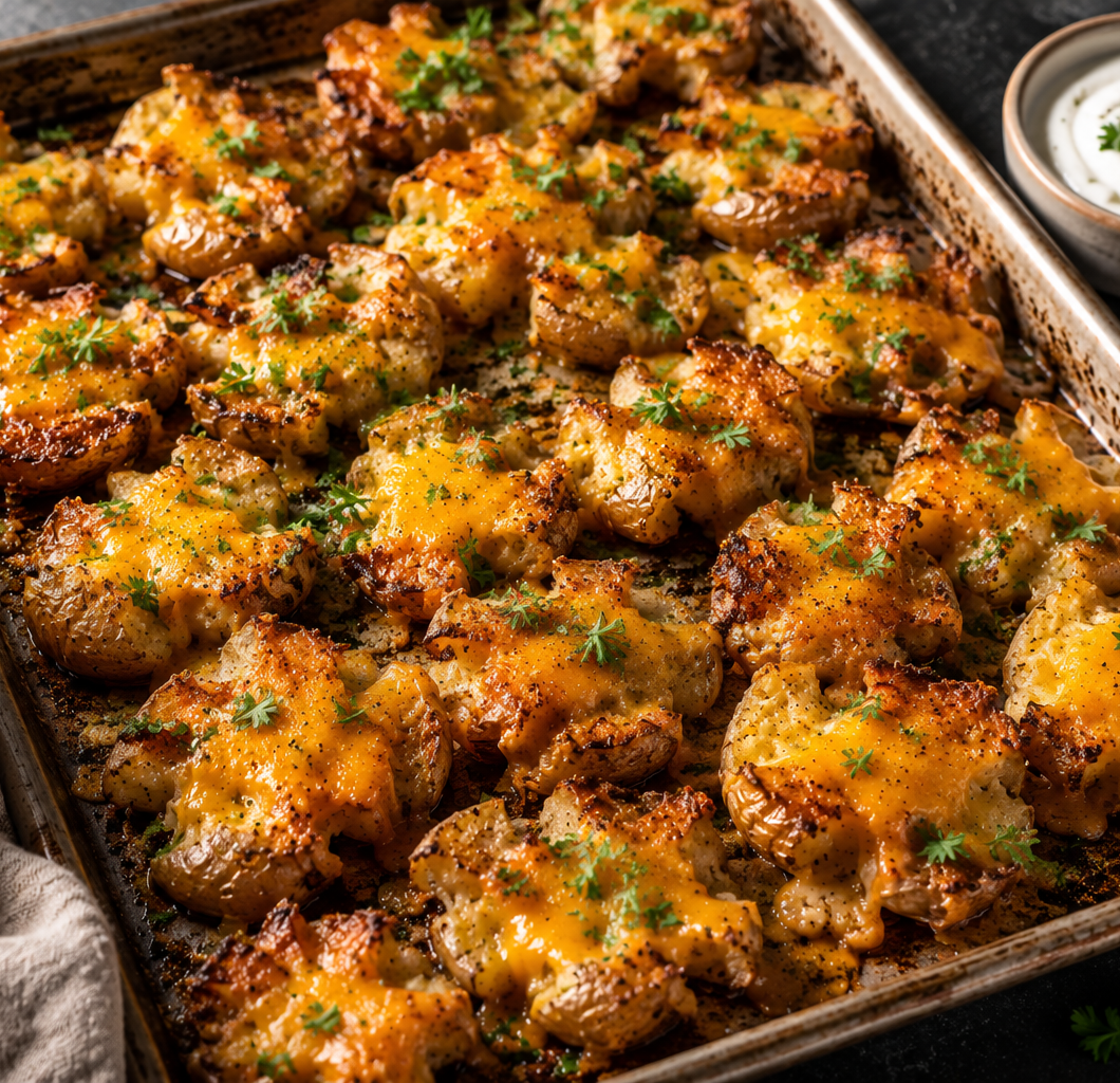 Cheesy Smashed Potatoes