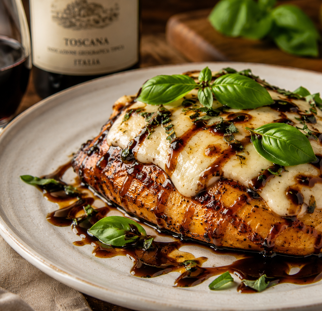 Balsamic Baked Chicken Breast with Mozzarella Cheese