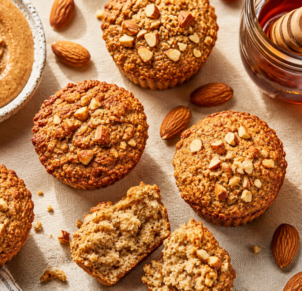 Miso Almond Butter Baked Oat Cups