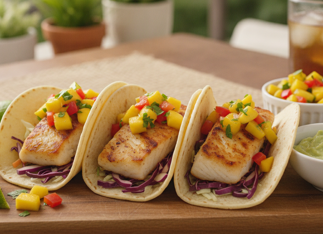 Fish Tacos with Mango Salsa