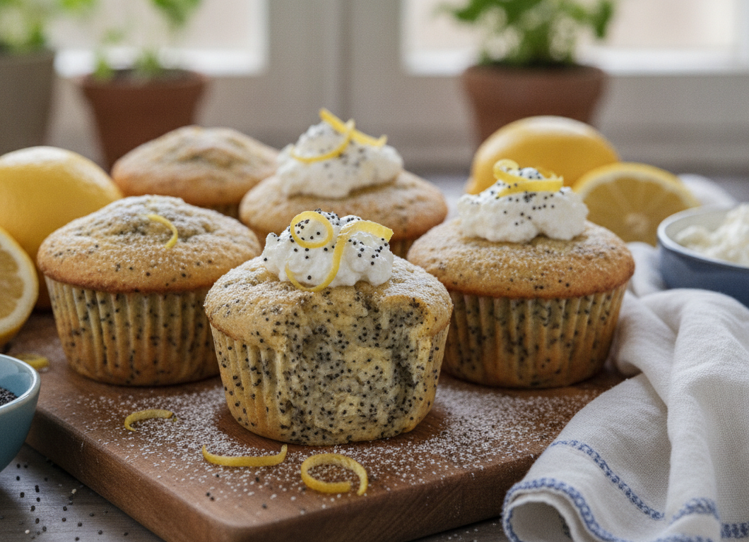 Lemon Poppy Seed Cottage Cheese Baked Cups