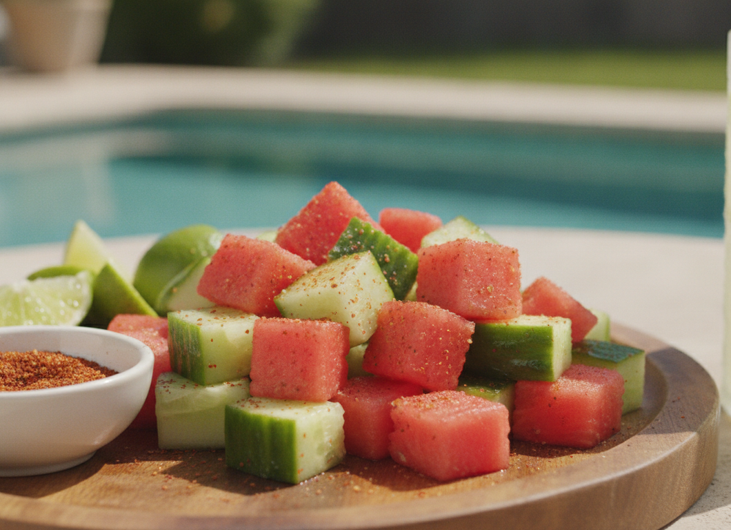Tajín Watermelon & Cucumber Bites