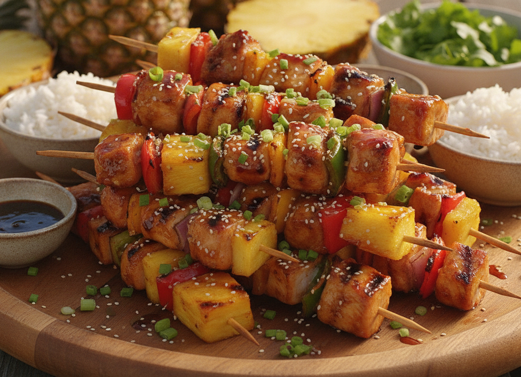 Teriyaki Chicken Pineapple Kabobs