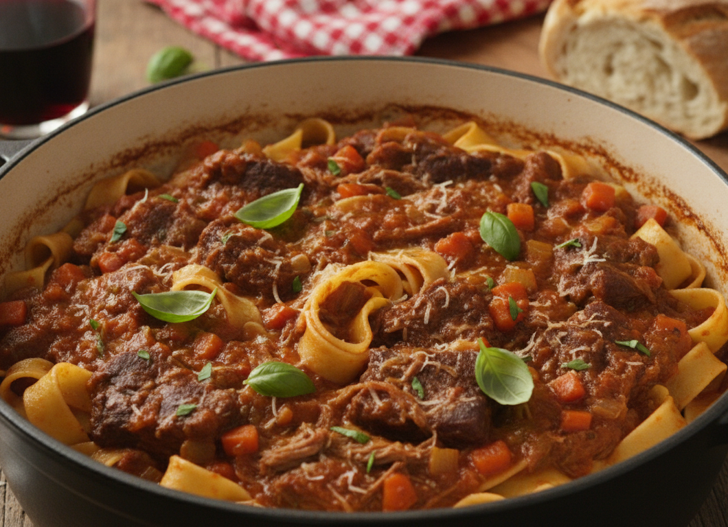 Dutch Oven Short Rib Ragu Pappardelle
