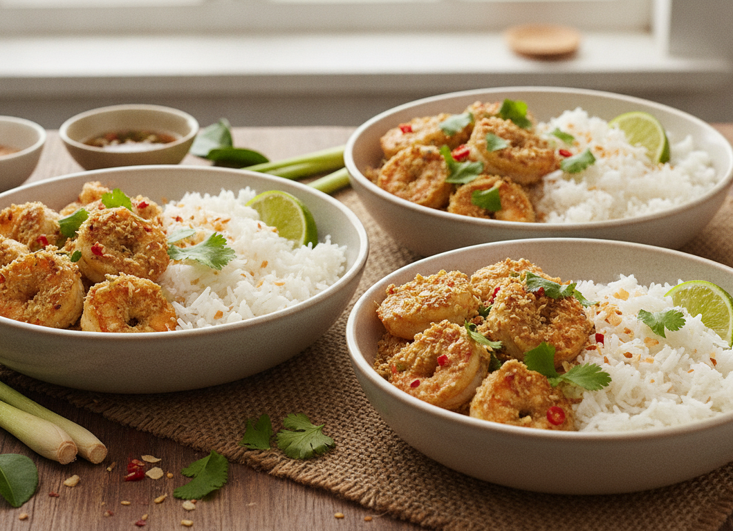 Lemongrass Coconut Shrimp & Jasmine Rice Bowls