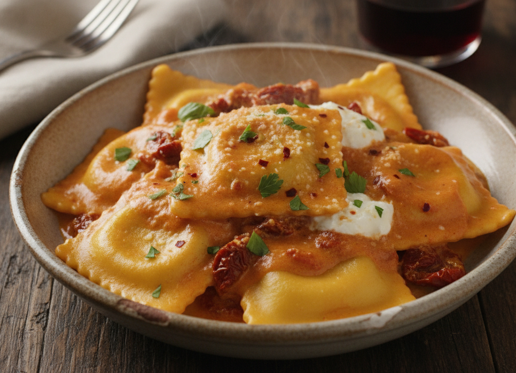 Creamy Sun-Dried Tomato Ravioli