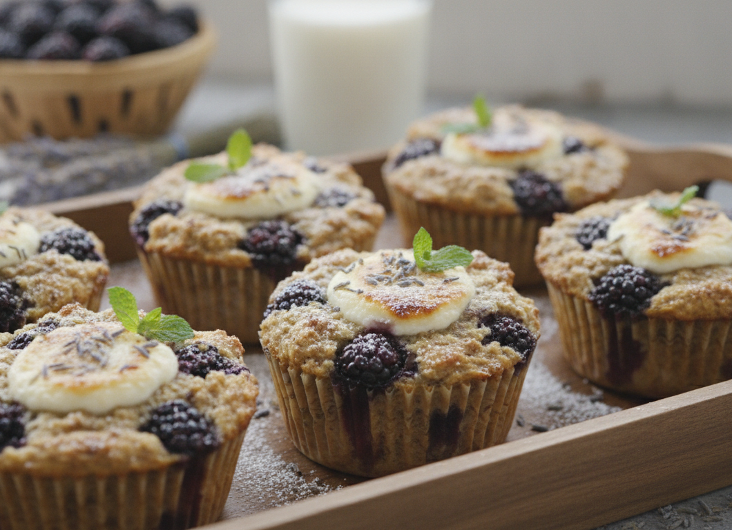 Blackberry Lavender Baked Ricotta Oat Cups