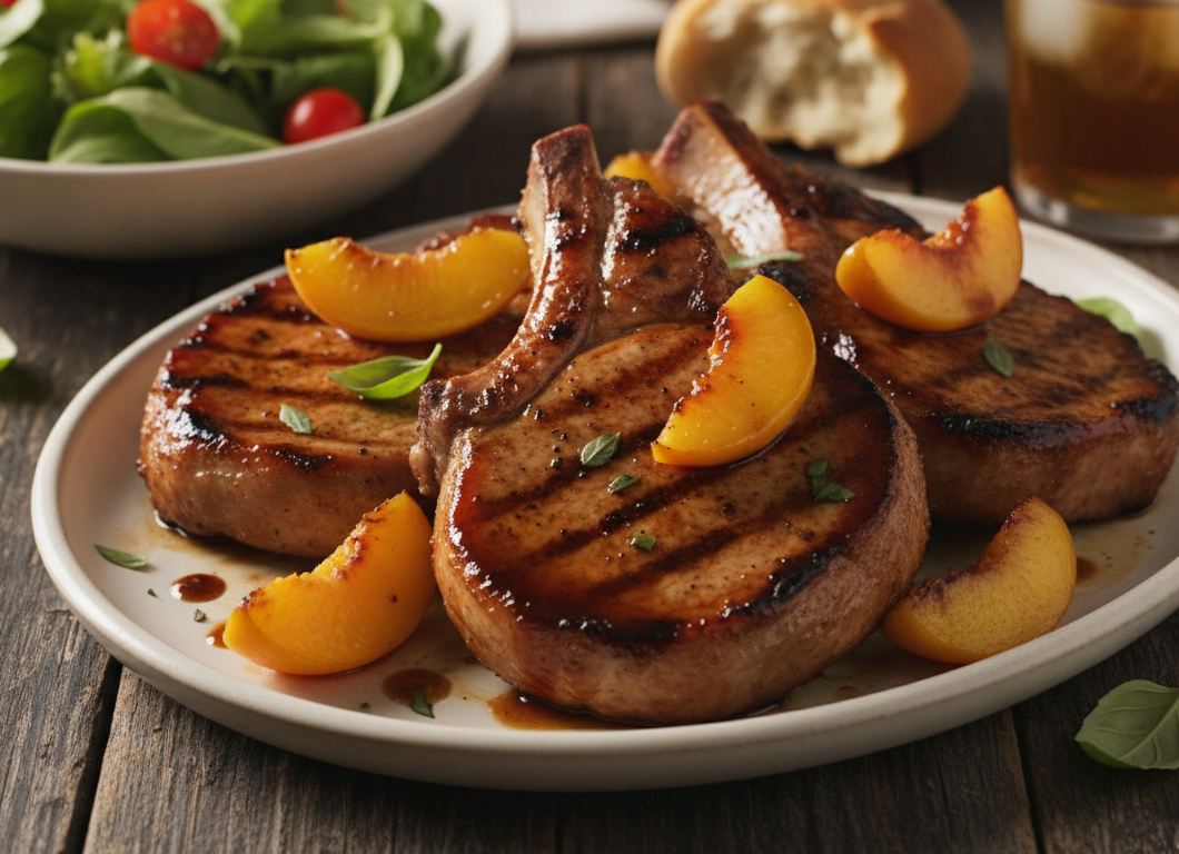 Balsamic Peach Pork Chops