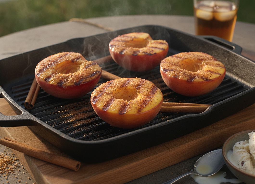 Grilled Peaches with Cinnamon and Brown Sugar