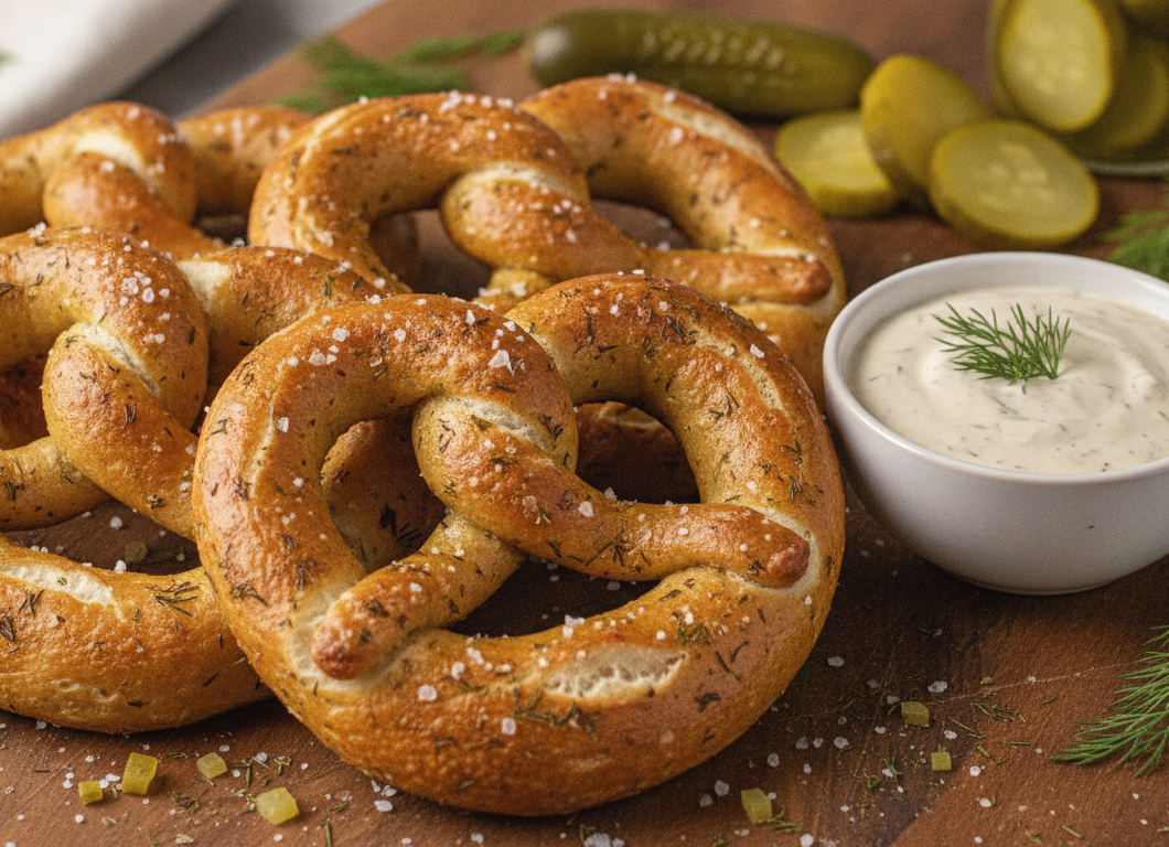 Baked Dill Pickle Pretzels