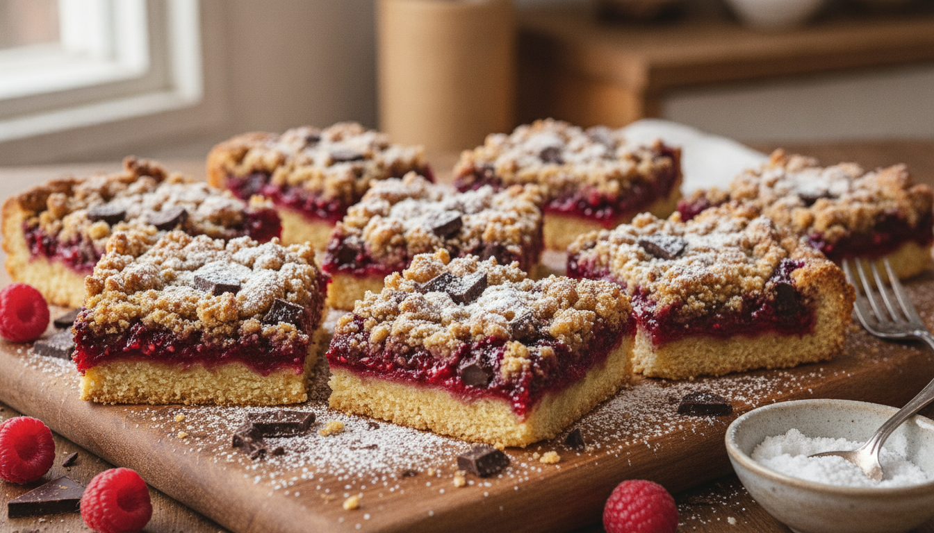 Chocolate Raspberry Crumb Bars