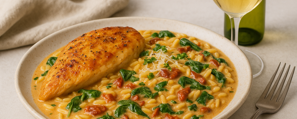 Creamy Tuscan Chicken Orzo
