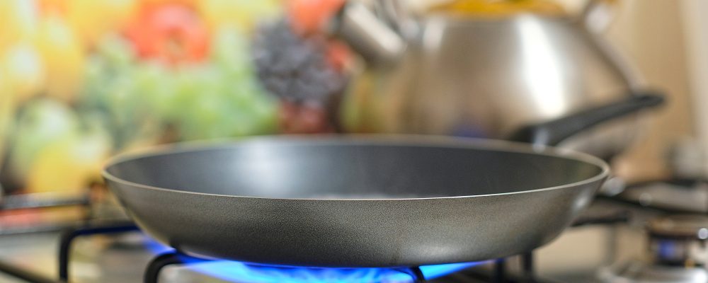 frying pan on a stove