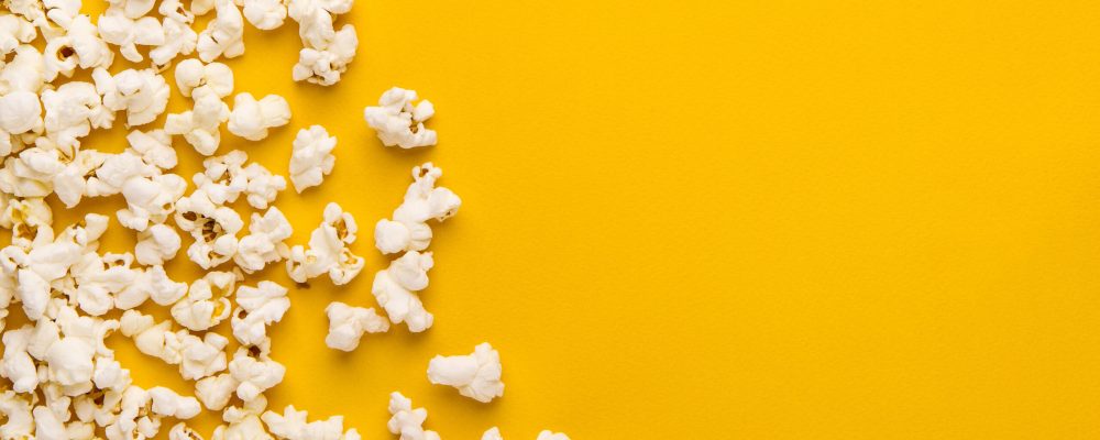 popcorn on a yellow background