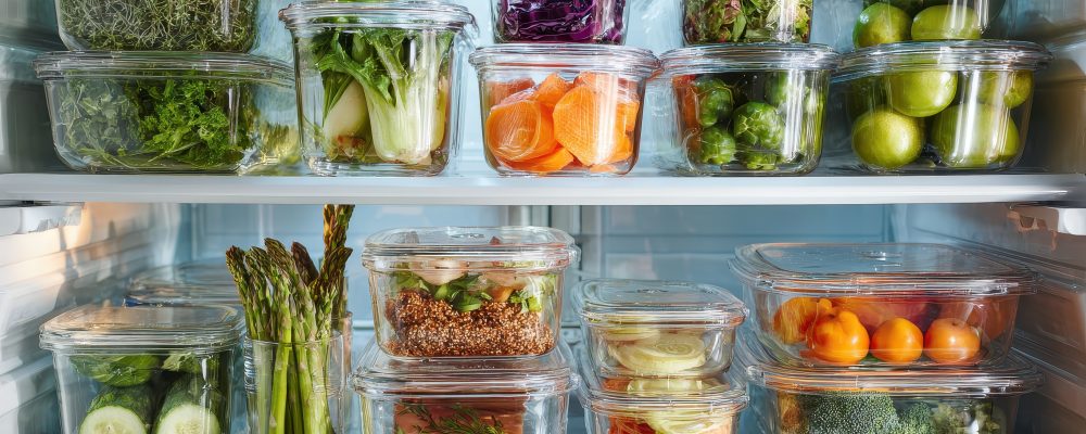 A refrigerator filled with lots of food and vegetables