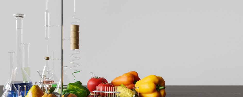 Modified Vegetables and Fruits 3D Rendering