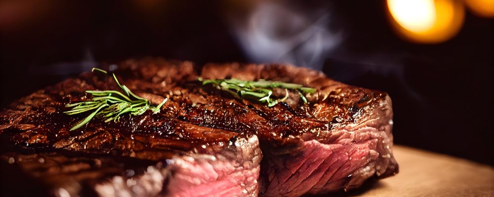 Grilled gourmet perfect Steak , close up, bokeh