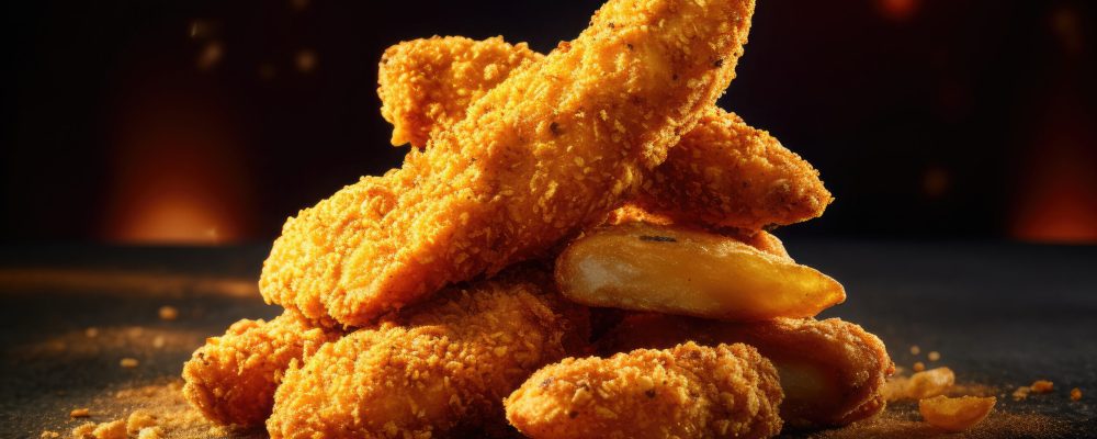 Fried chicken Drumstick with Kethcup, Generative AI