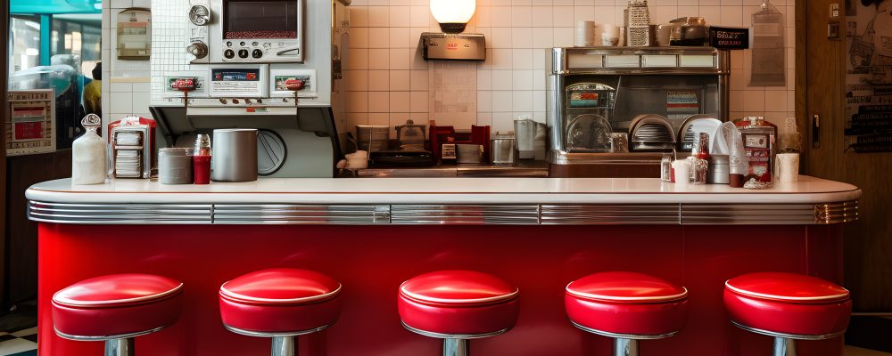 Old fashioned diner counter