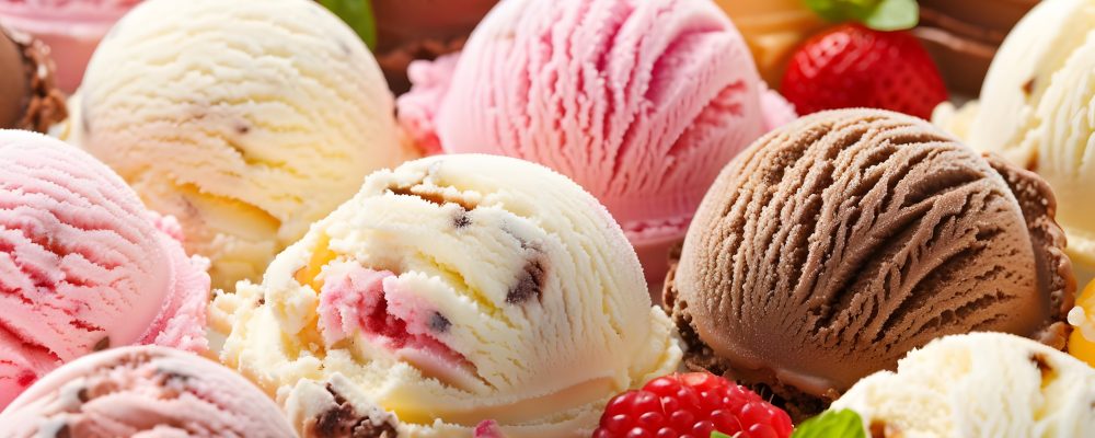 national ice cream month with ice cream festivals and family outings. generative ai