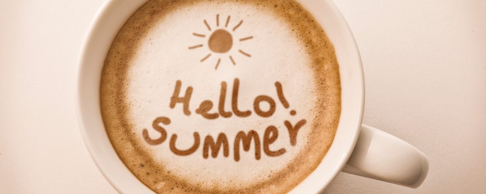 Hello summer coffee latte art