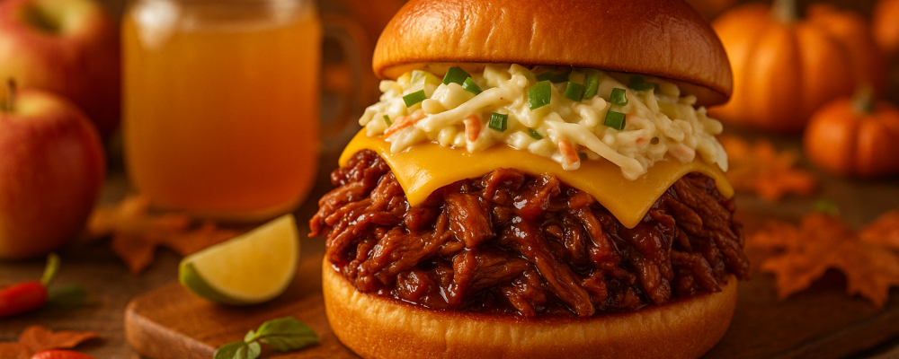 Apple Cider Pulled Pork Harvest Burger