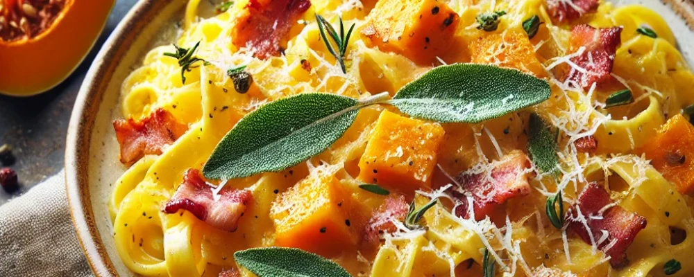 Butternut Squash Carbonara Pasta